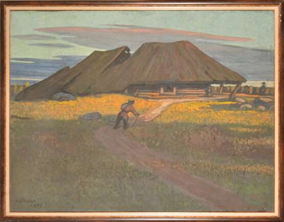 Paysage rural Mixed media Early 20th century - Foto 1