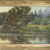 River landscape with water lilies Mid-20th century - photo 1