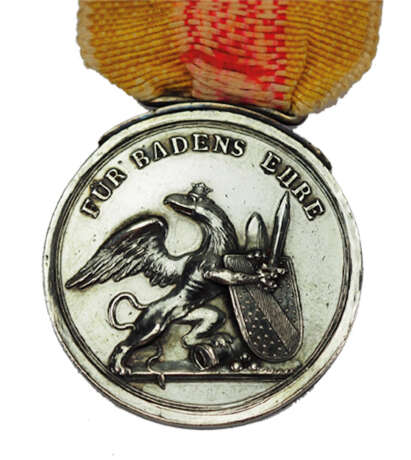 Baden: Silberne Karl Friedrich Militär Verdienst Medaille für den Corporal Flesch im 4. Landwehr-Batl. - фото 1