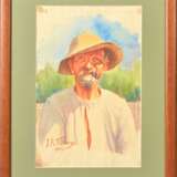 Painting Portraits of parents by Jans Roberts Tilbergs watercolor Early 20th century - photo 3