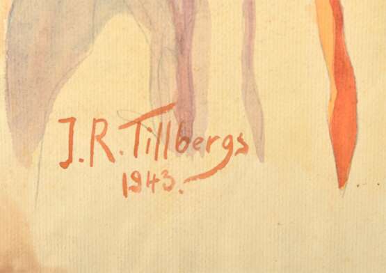 Peinture Portraits de parents par Jans Roberts Tilbergs watercolor Early 20th century - photo 5
