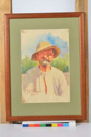 Painting Portraits of parents by Jans Roberts Tilbergs watercolor Early 20th century - photo 11