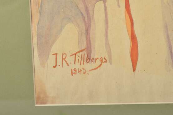 Peinture Portraits de parents par Jans Roberts Tilbergs watercolor Early 20th century - photo 13