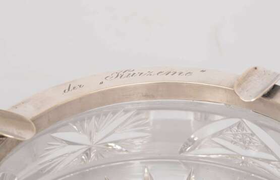 Crystal ashtray with silver finish and engraving Crystal Early 20th century - photo 2