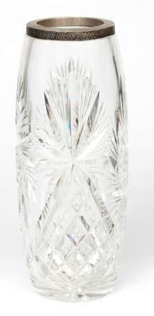 Crystal vase with silver finish Glass Early 20th century - photo 5