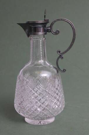 Crystal Art Nouveau decanter with silver finish 84th proof Crystal 19th century - photo 4