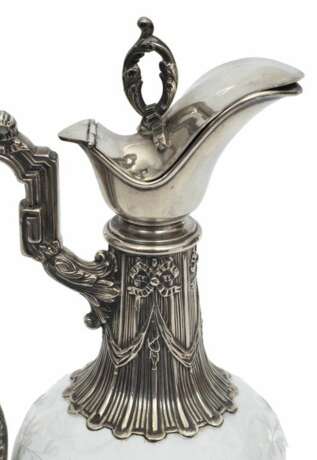 Glass decanters with silver finish 2 pcs. Glas At the turn of 19th -20th century - Foto 5