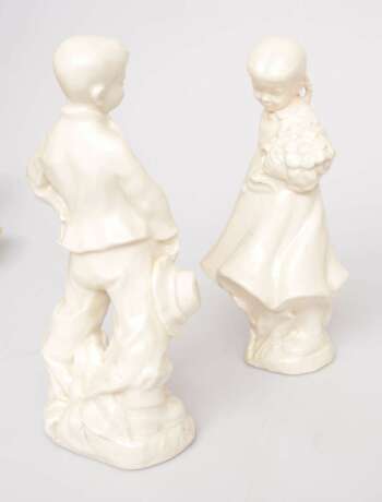 Paire de figurines en porcelaine Fille et gar&ccedil;on Porzellan Mid-20th century - Foto 5