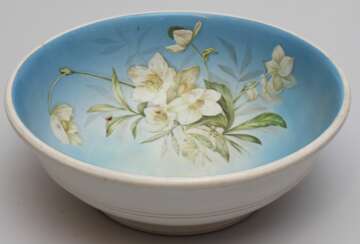 Large porcelain bowl with flowers