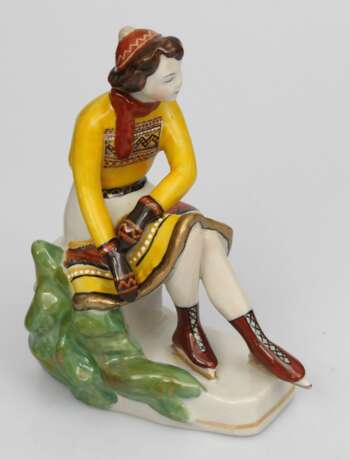 Figurine en porcelaine ``Fille aux patins`` Porzellan Mid-20th century - Foto 7