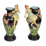 Vases en fa&iuml;ence (2 pi&egrave;ces) Céramique Early 20th century - photo 3
