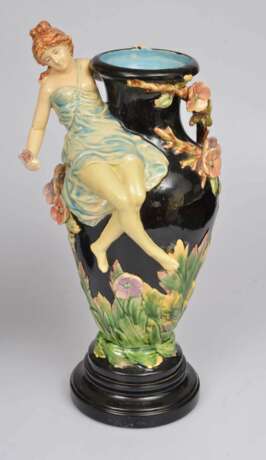 Vases en fa&iuml;ence (2 pi&egrave;ces) Céramique Early 20th century - photo 4