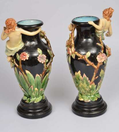 Vases en fa&iuml;ence (2 pi&egrave;ces) Céramique Early 20th century - photo 6