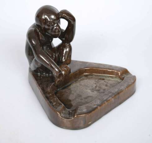 Ceramic ashtray Monkey Ceramic Early 20th century - photo 2
