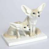 Porcelain figure Fennec foxes Porcelain Early 20th century - photo 3