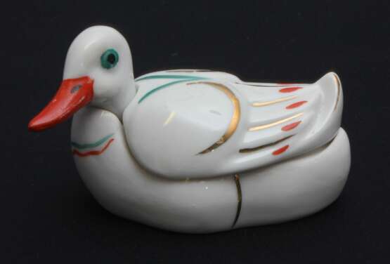 Ustensile &agrave; moutarde en porcelaine Canard Porzellan Early 20th century - Foto 1