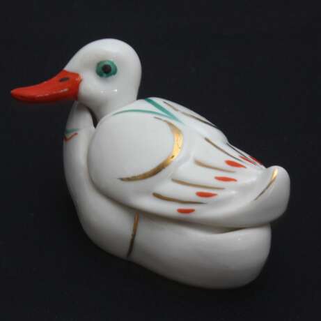 Ustensile &agrave; moutarde en porcelaine Canard Porcelaine Early 20th century - photo 7