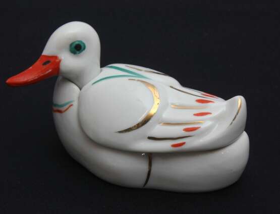 Porcelain mustard utensil Duck Porcelain Early 20th century - photo 9