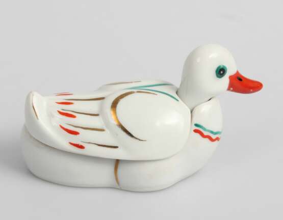 Ustensile &agrave; moutarde en porcelaine Canard Porzellan Early 20th century - Foto 10