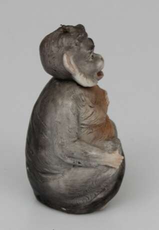Figurine en porcelaine Singe &agrave; t&ecirc;te mobile Porzellan Early 20th century - Foto 4