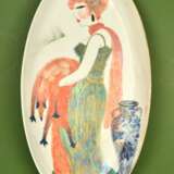 Plaque peinte &agrave; la main Porcelaine 21th century - photo 2