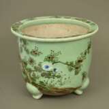 Painted flowerpot-kashpo Porcelain 19th century - photo 1