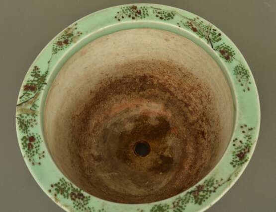Painted flowerpot-kashpo Porcelain 19th century - photo 3