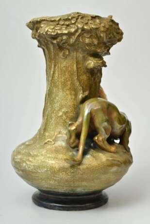 Austrian Art Nouveau vase with lions Ceramic At the turn of 19th -20th century - photo 2