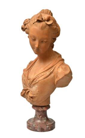 Terracotta bust on a marble base Bust of a Virgin Marble Mid-19th century - photo 1