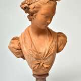Terracotta bust on a marble base Bust of a Virgin Marble Mid-19th century - photo 2