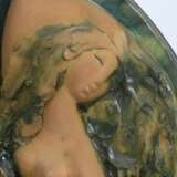 Керамическая тарелка Дама с розами Керамика Mid-20th century г. - фото 8