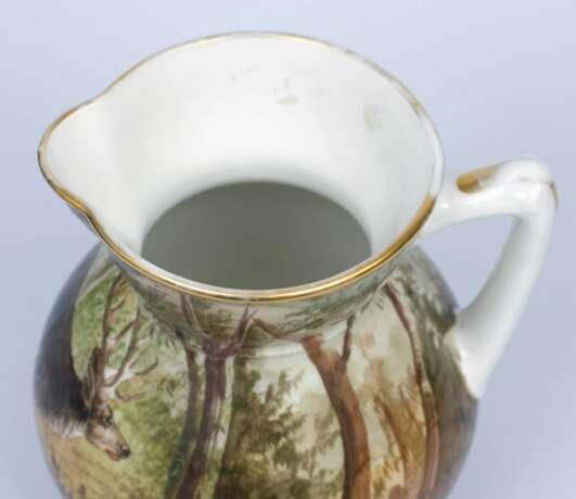 Painted water jug with a bowl Porcelain Early 20th century - photo 10