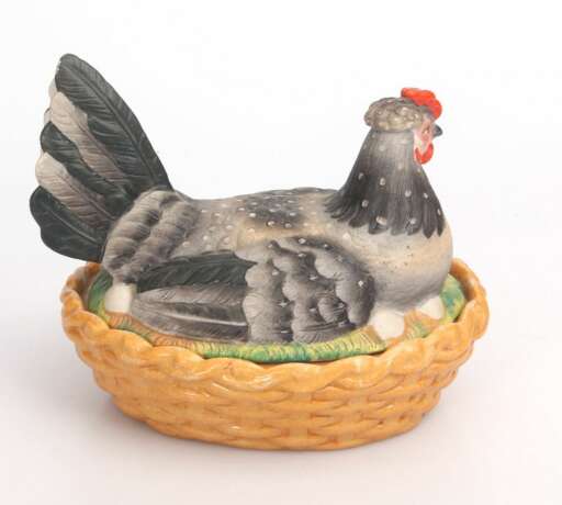 Porcelain egg dish Chicken Porcelain At the turn of 19th -20th century - photo 5