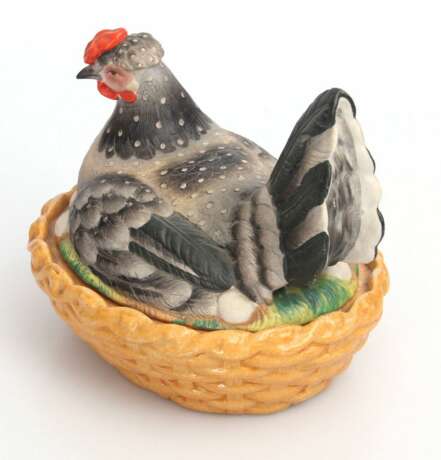 Porcelain egg dish Chicken Porcelain At the turn of 19th -20th century - photo 7