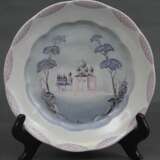 Porcelain plate with church view Porcelain Mid-20th century - photo 1