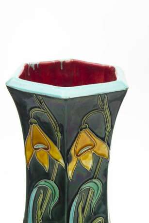 Two French Art Nouveau majolica vases Majolika Early 20th century - Foto 3