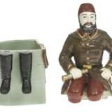Figurine en fa&iuml;ence - ustensile avec couvercle pour tabac Osman Nuri Pacha Fayence Late 19th century - Foto 4