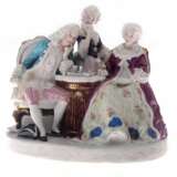 Figurine en porcelaine Jeu d&amp;39;&eacute;checs Porzellan 19th century - Foto 4