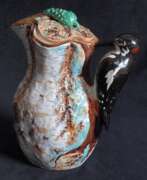 Porcelaine. Bouilloire en porcelaine avec couvercle `Woodpecker` 