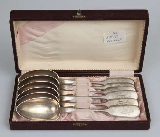 Cuill&egrave;res &agrave; soupe en argent (6 pcs.) Silber Late 19th century - Foto 1