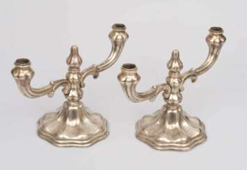 Silver candlesticks, 2 pcs.