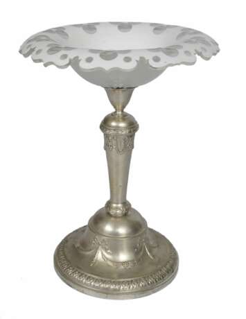 Стеклянная ваза для фруктов на серебряной ножке Серебро Early 20th century г. - фото 1