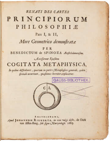 Principiorum Philosophiae, Gauss's copy - Foto 1
