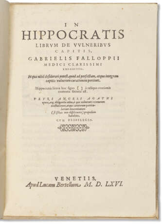 In Hippocratis librum de vulneribus capitis - Foto 1