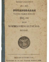 The Exam-Schedule of the Noble Students at the Marosvásárhely University for the Years 1847-1848