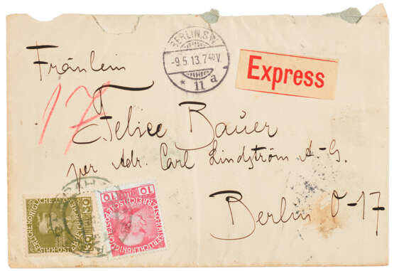 An envelope addressed to Felice Bauer - photo 2