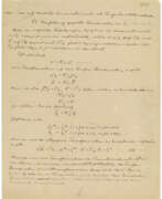 Albert Einstein. A page from his 1931 work on five dimensional space-time