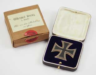 Preussen: Eisernes Kreuz, 1914, 1. Klasse, im Etui, mit Überkarton - WS.