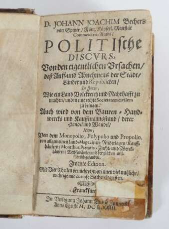 Becher, Johann Joachim Politische Discurs, von den eigentlic… - photo 3