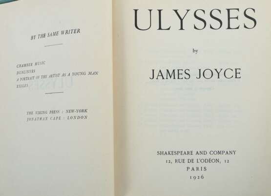 Joyce, James Ulysses, Paris, Shakespeare and Company, 1926,… - photo 2
